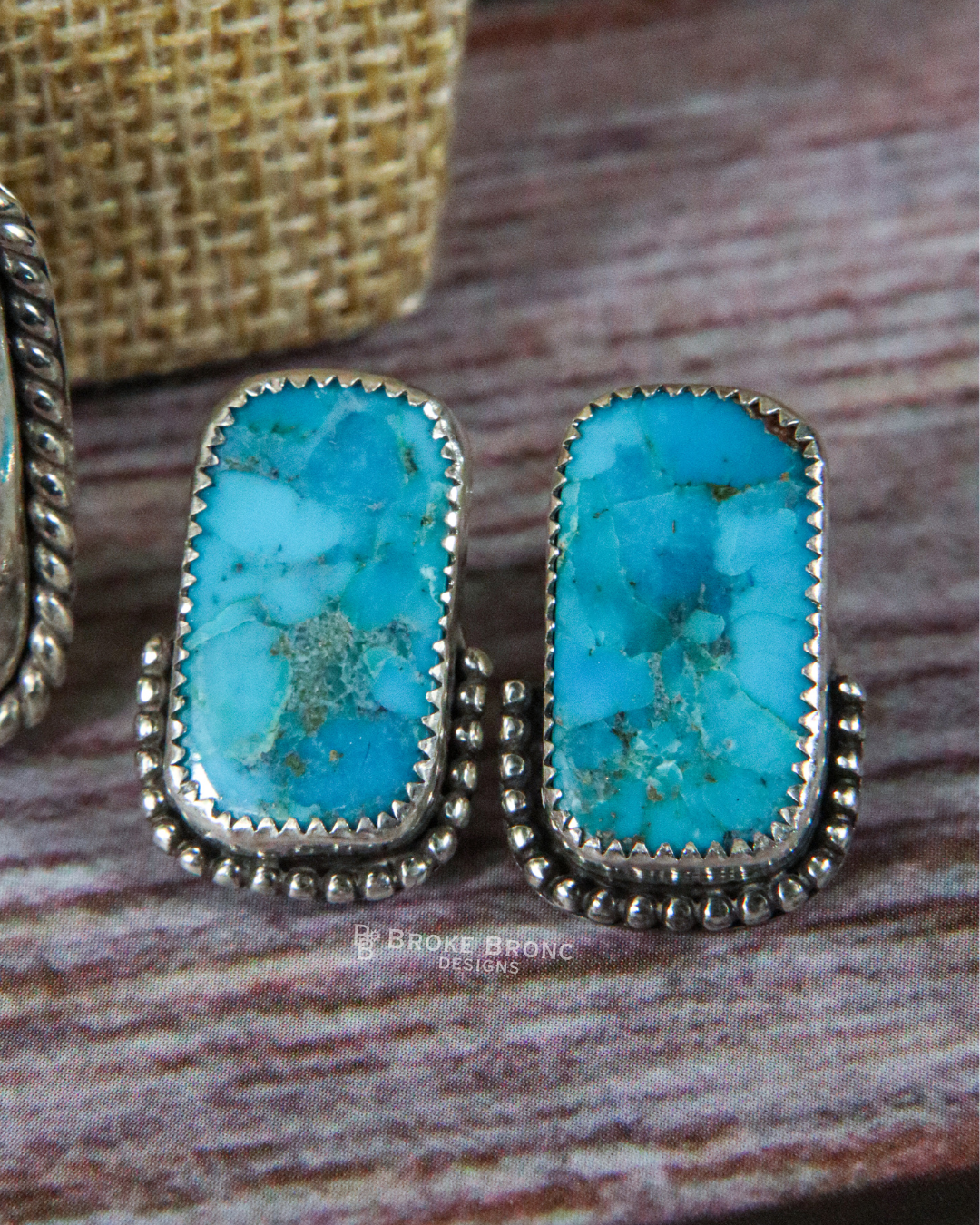 Kingman Turquoise Sterling Silver Stud Earrings