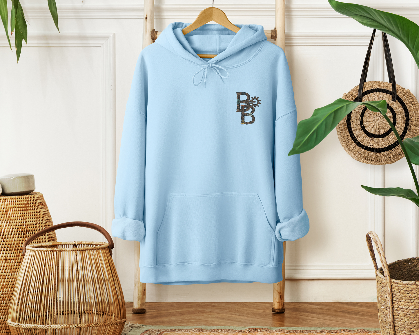 Tooled BB Designs Cattle Brand Corner Logo Unisex Hoodie