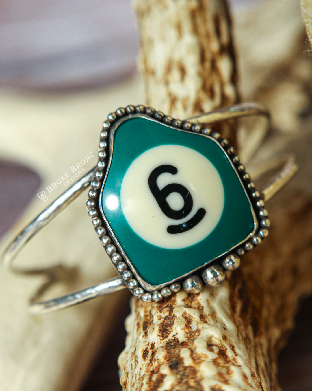 6 Ball Billiard .925 Sterling Silver Bracelet Cuff
