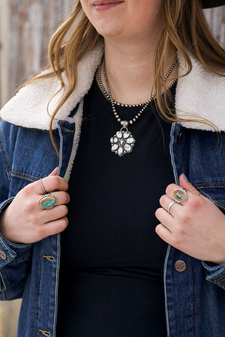 White Buffalo Cluster Pendant