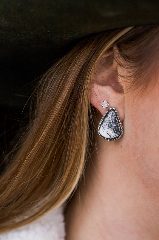 White Buffalo Stud Earrings
