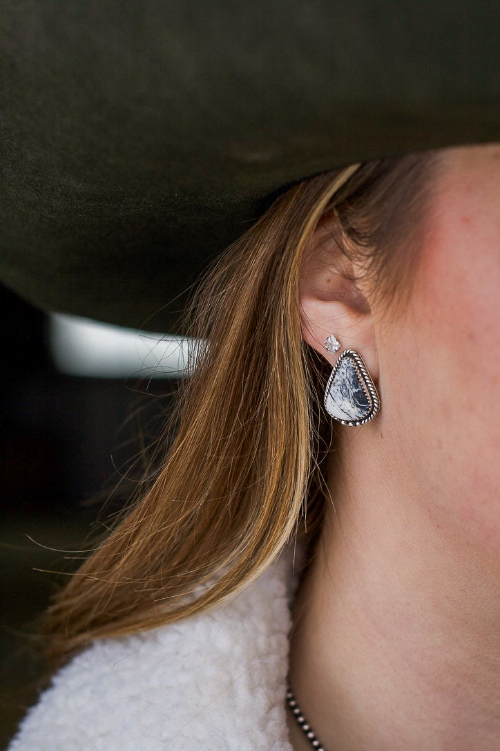 White Buffalo Stud Earrings