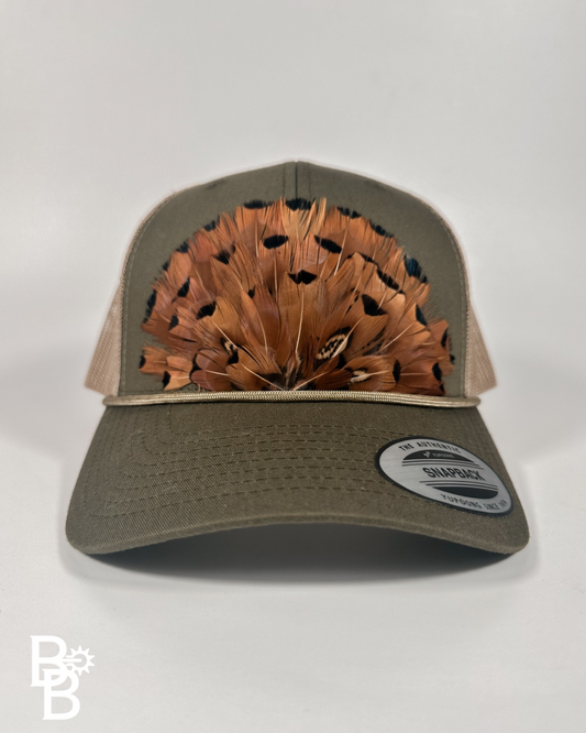 Moss Green/Khaki Feather Trucker Hat
