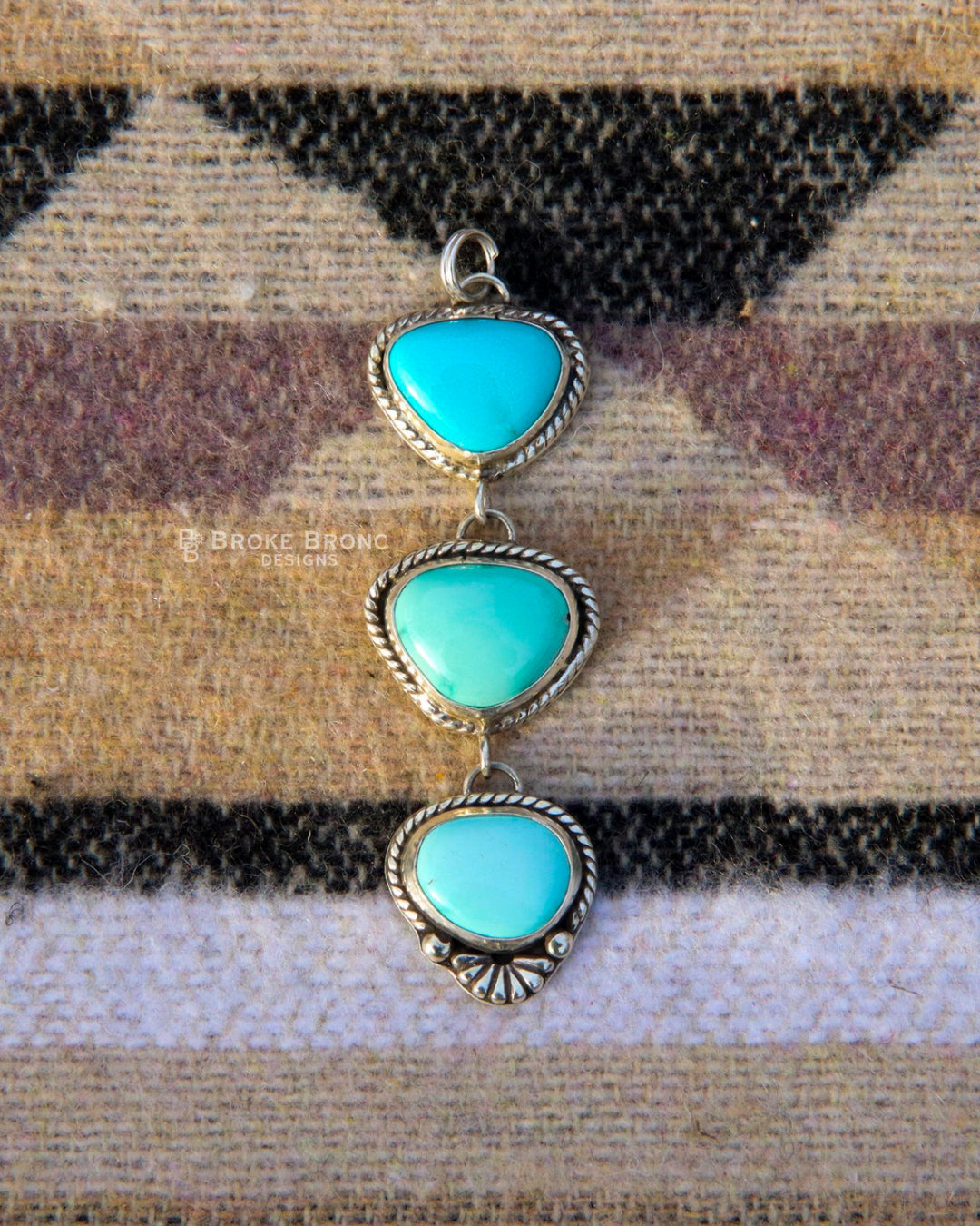 3 Tier Lone Mountain Turquoise Pendant