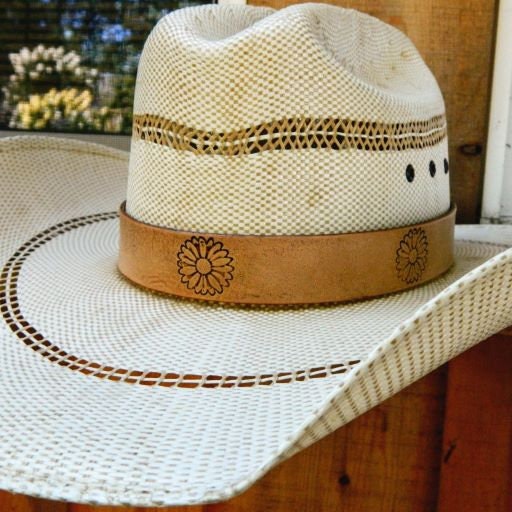 Daisy Stamped Cowboy Hat Hatband