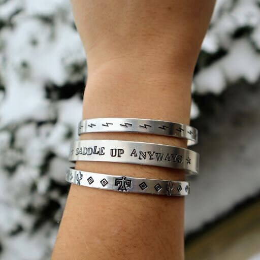 Lightning Bolts Stamped Bracelet