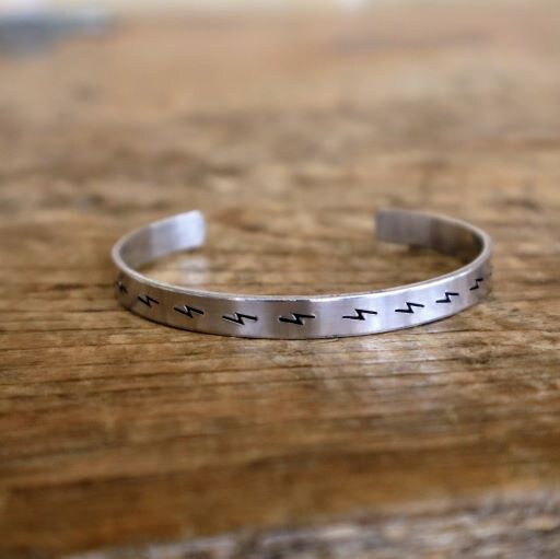 Lightning Bolts Stamped Bracelet
