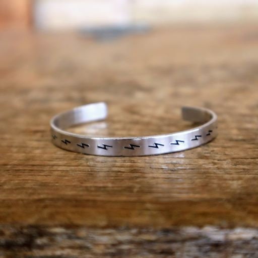 Lightning Bolts Stamped Bracelet