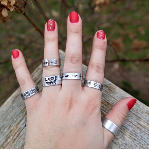 Lightning Bolts Stamped Ring