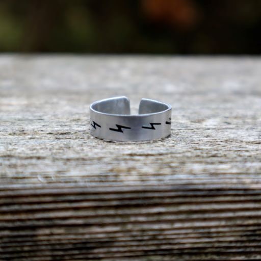 Lightning Bolts Stamped Ring