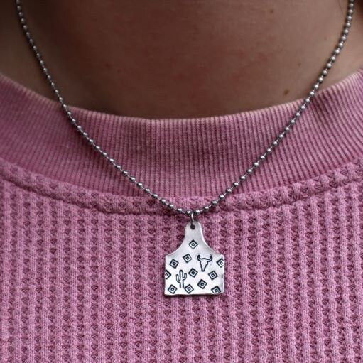 Custom Medium Cow Tag Necklace