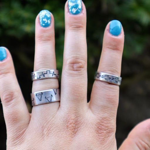 Longhorn Wide Stamped Ring