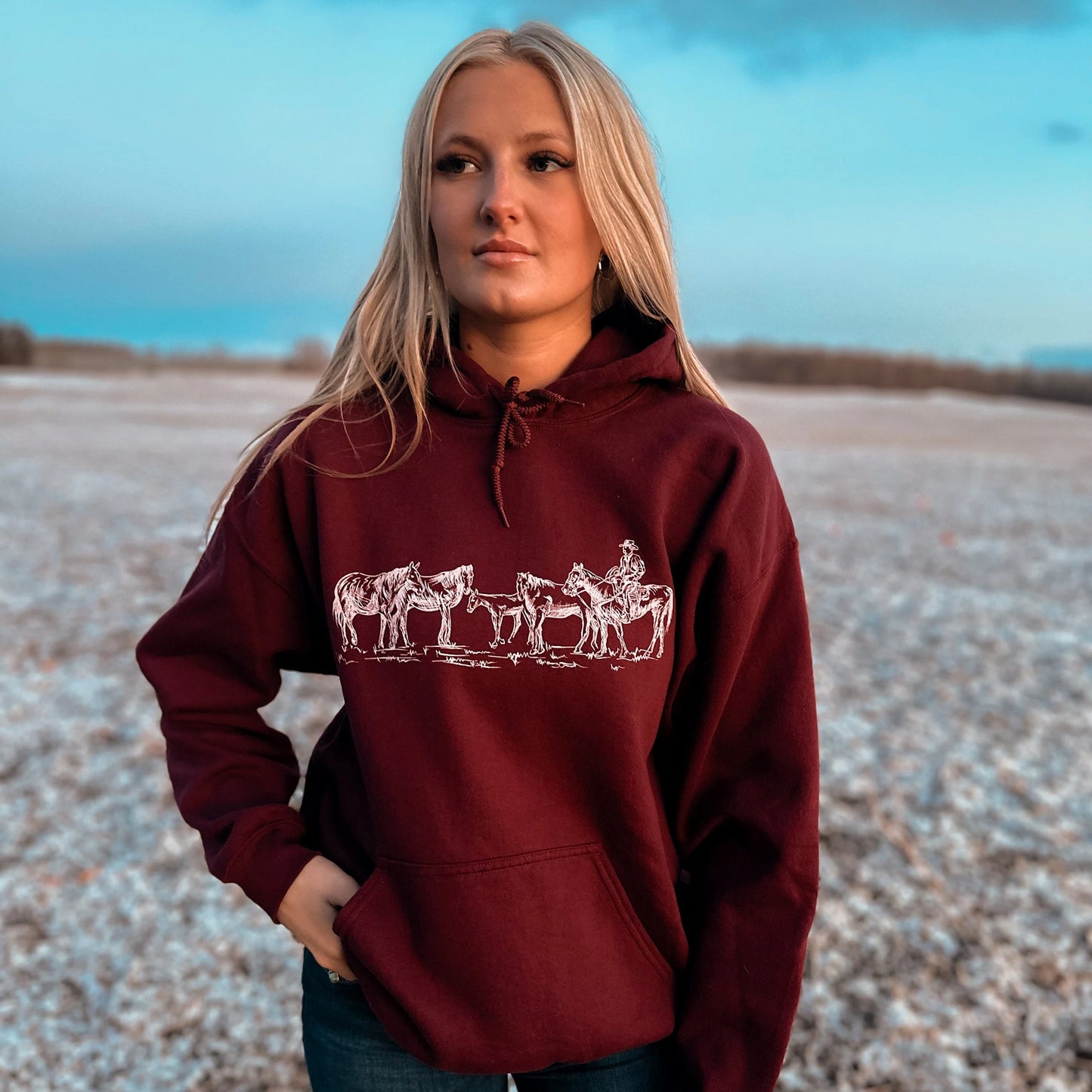 Retro Horses Unisex Hoodie