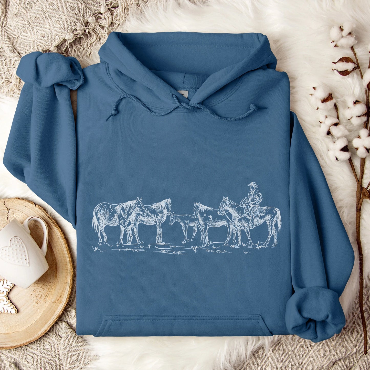 Retro Horses Unisex Hoodie