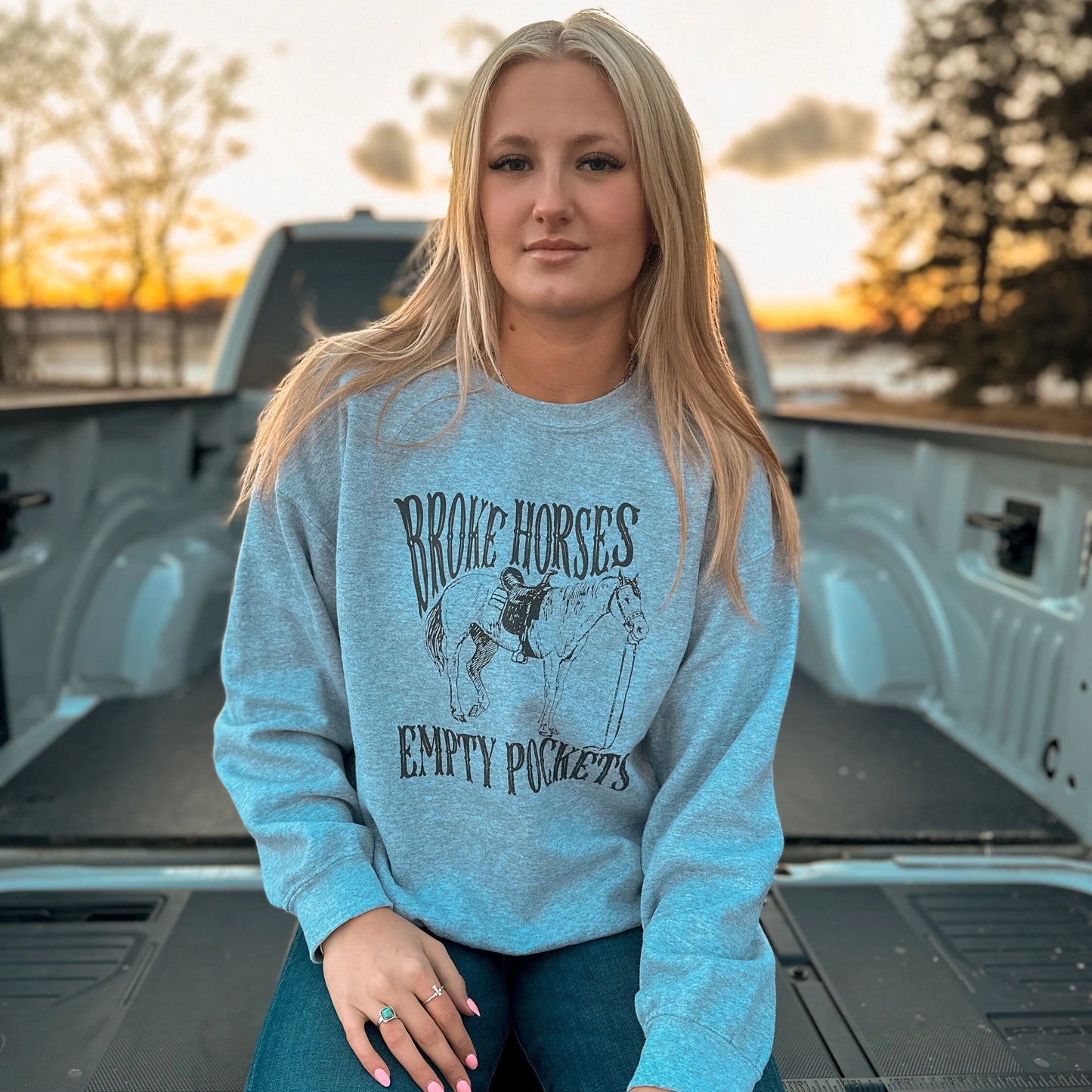 Broke Horses, Empty Pockets Unisex Crewneck