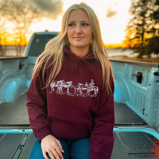 Retro Horses Unisex Hoodie