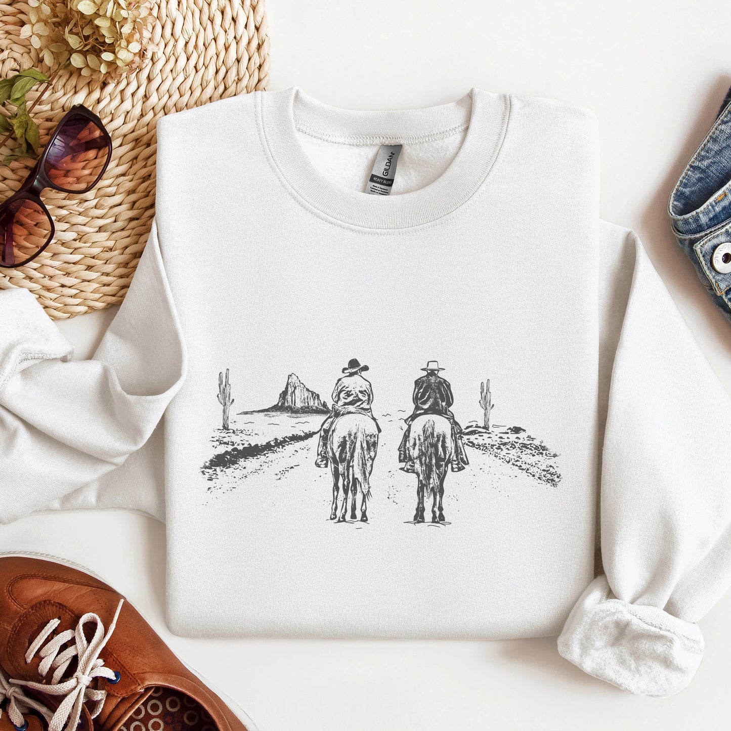 Retro Cowboys Unisex Crewneck