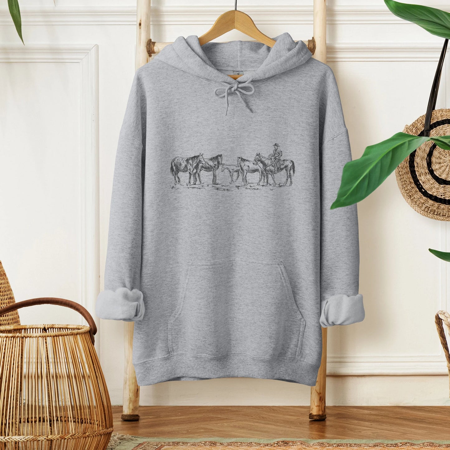 Retro Horses Unisex Hoodie