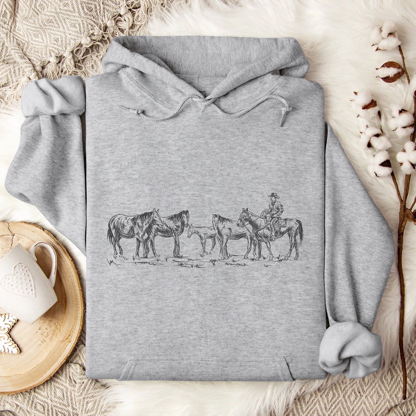 Retro Horses Unisex Hoodie