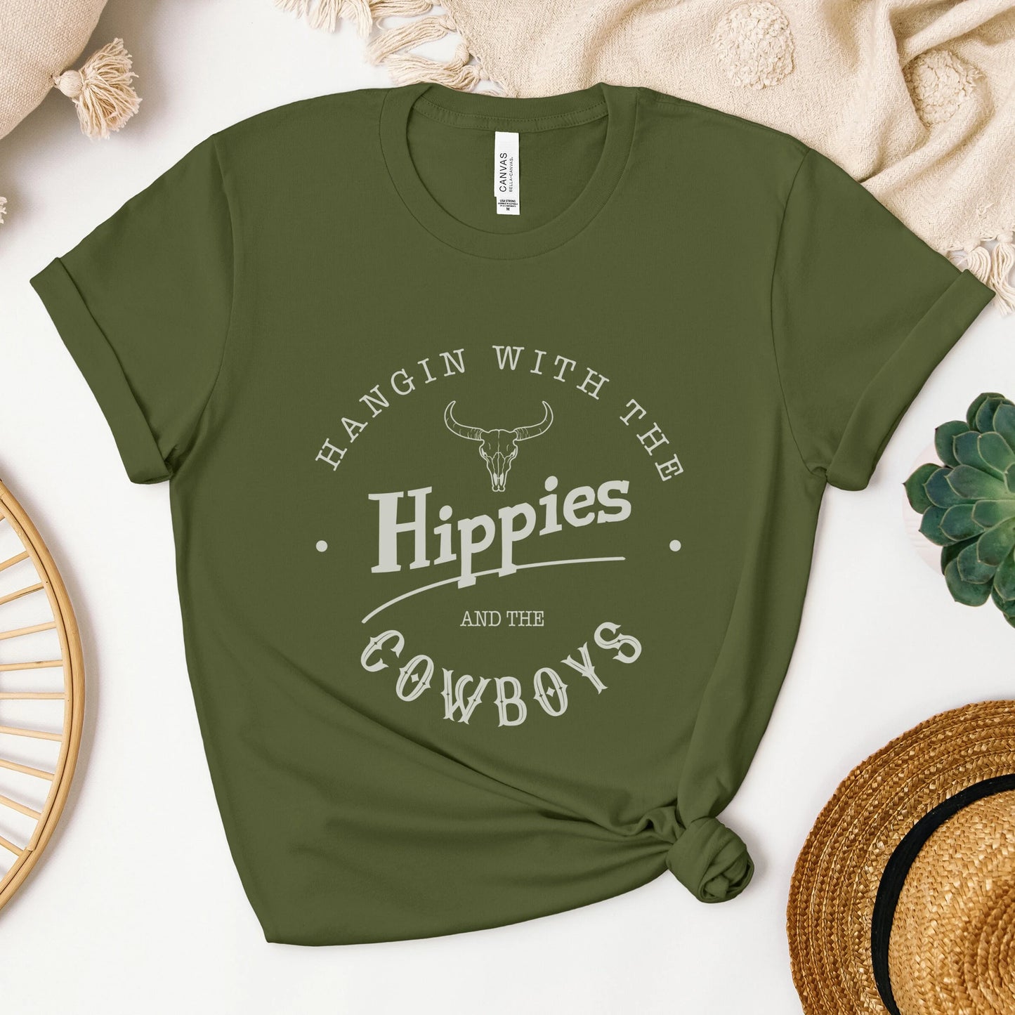 Hippies and Cowboys Unisex t-shirt