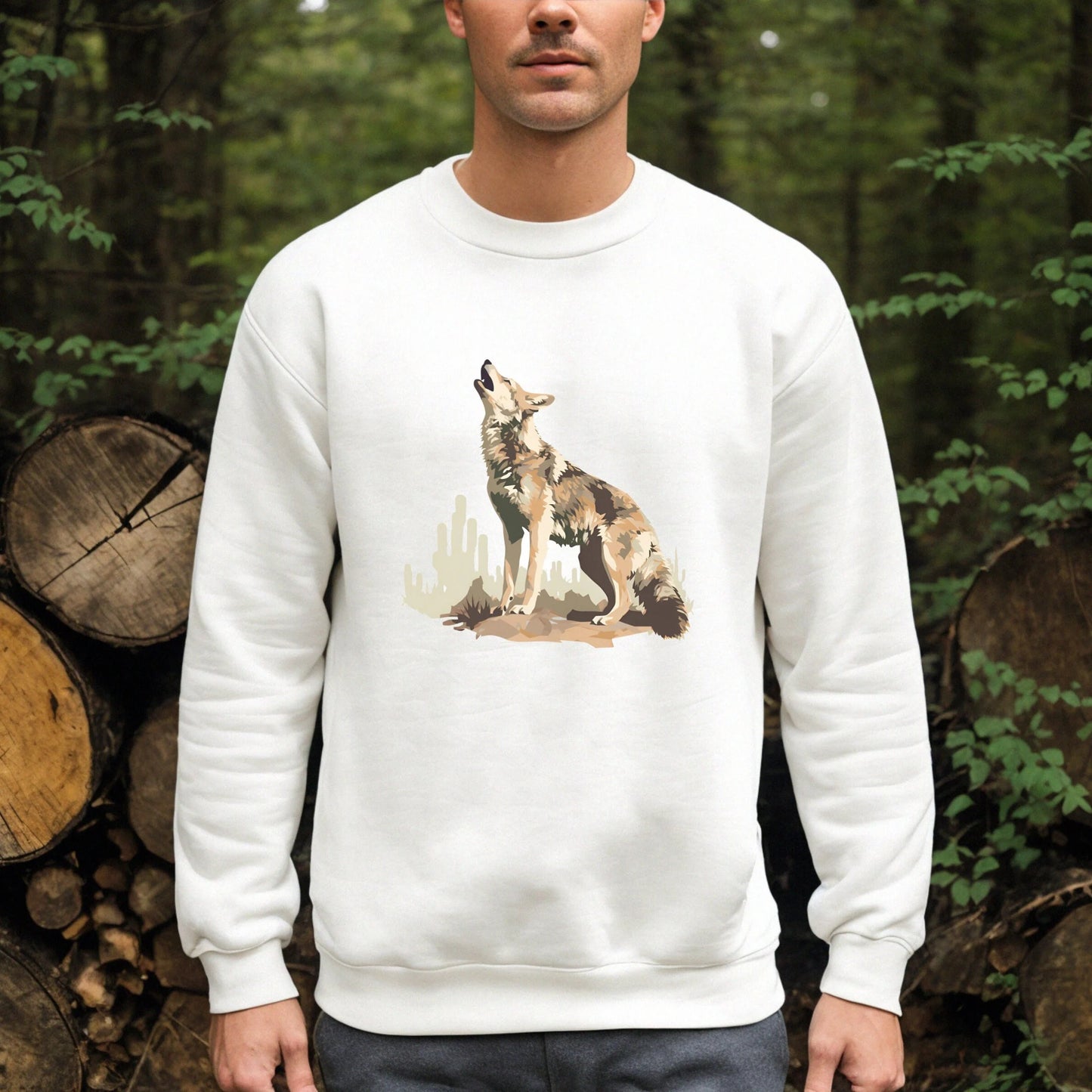 Coyote Howling Crewneck Unisex Sweatshirt