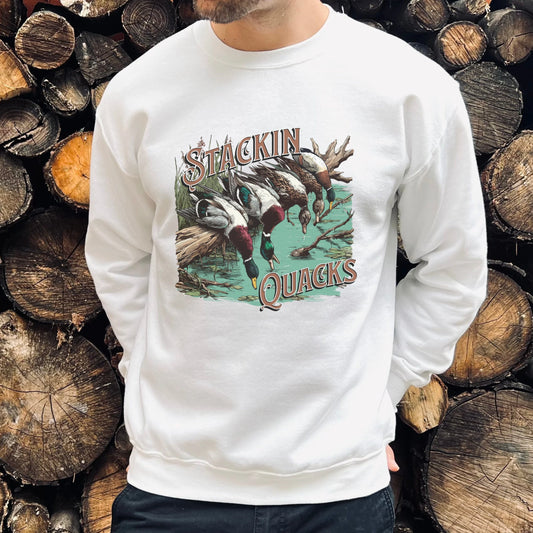 Stackin Quacks Crewneck Unisex Sweatshirt
