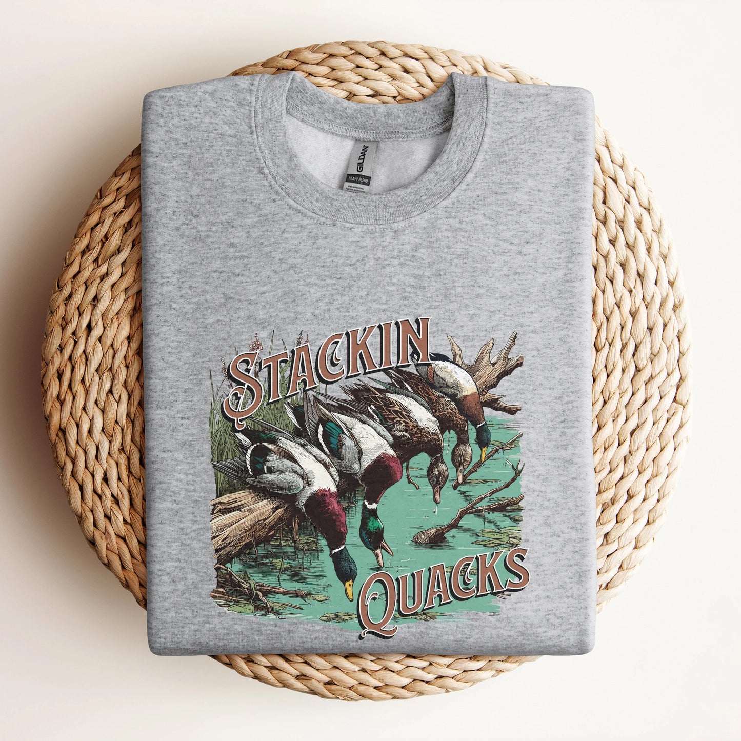 Stackin Quacks Crewneck Unisex Sweatshirt