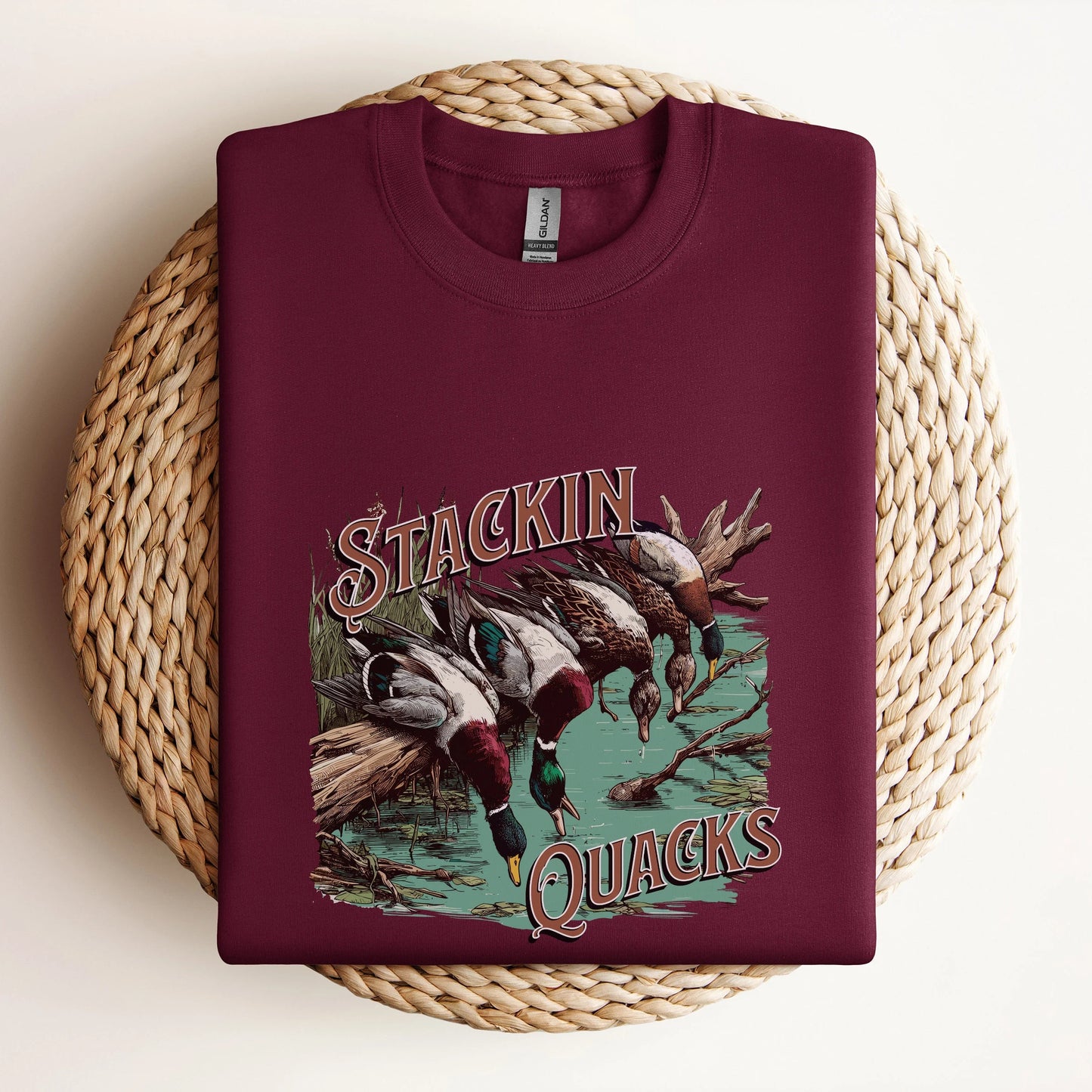 Stackin Quacks Crewneck Unisex Sweatshirt