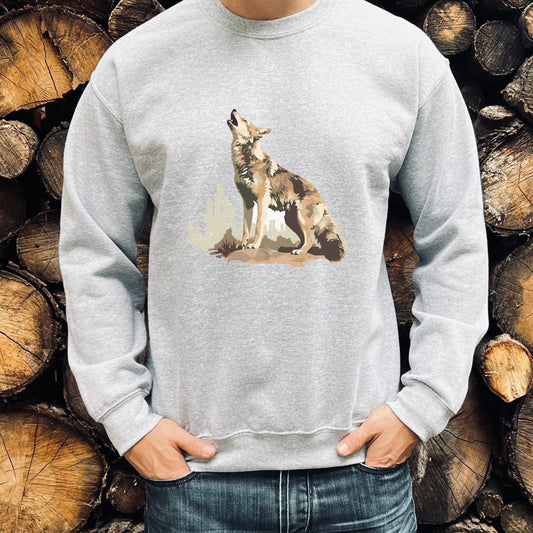 Coyote Howling Crewneck Unisex Sweatshirt