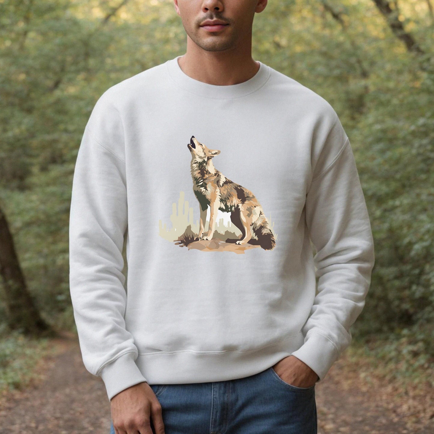 Coyote Howling Crewneck Unisex Sweatshirt