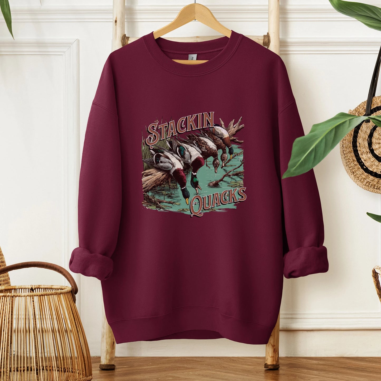 Stackin Quacks Crewneck Unisex Sweatshirt