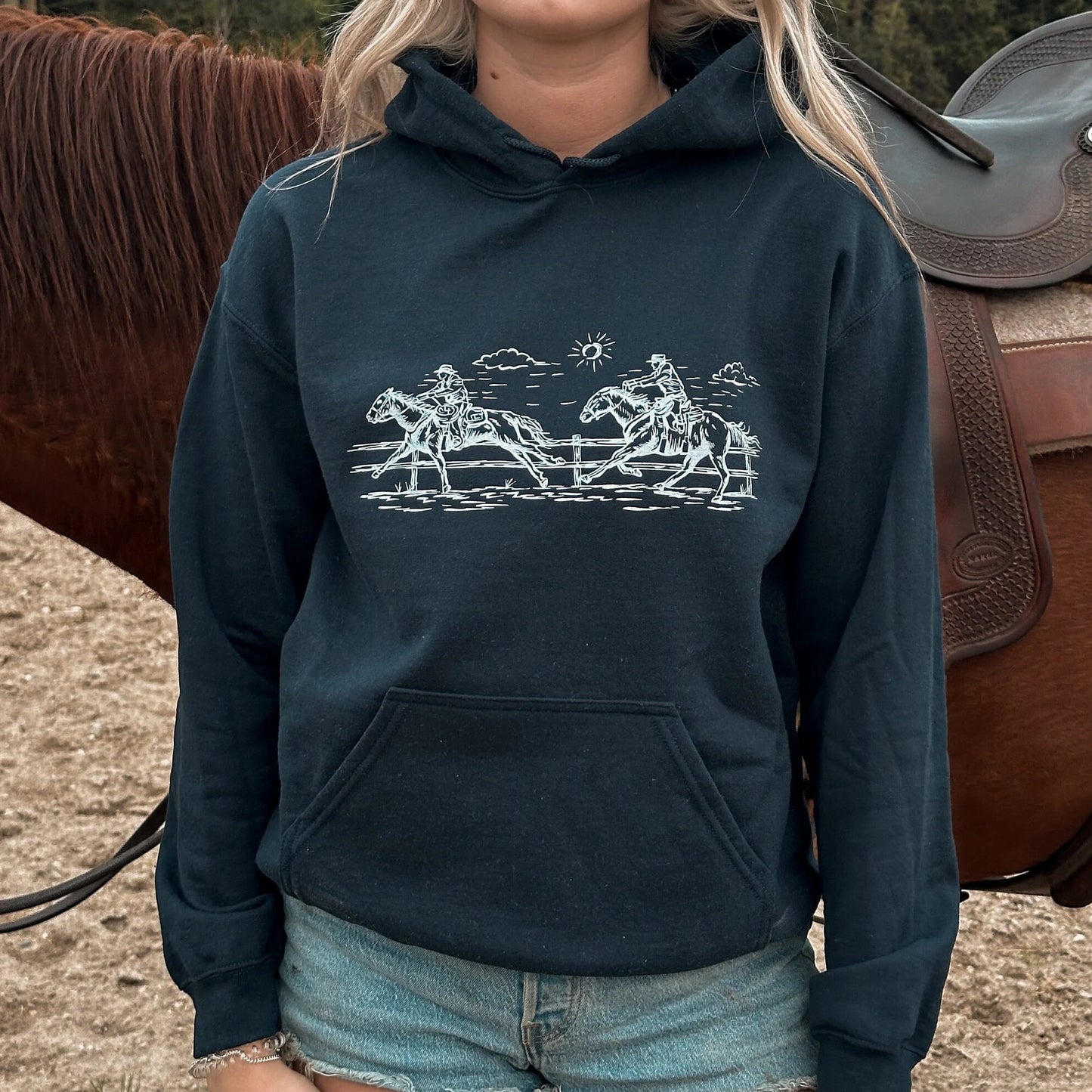 Racing Cowboys Unisex Graphic Hoodie