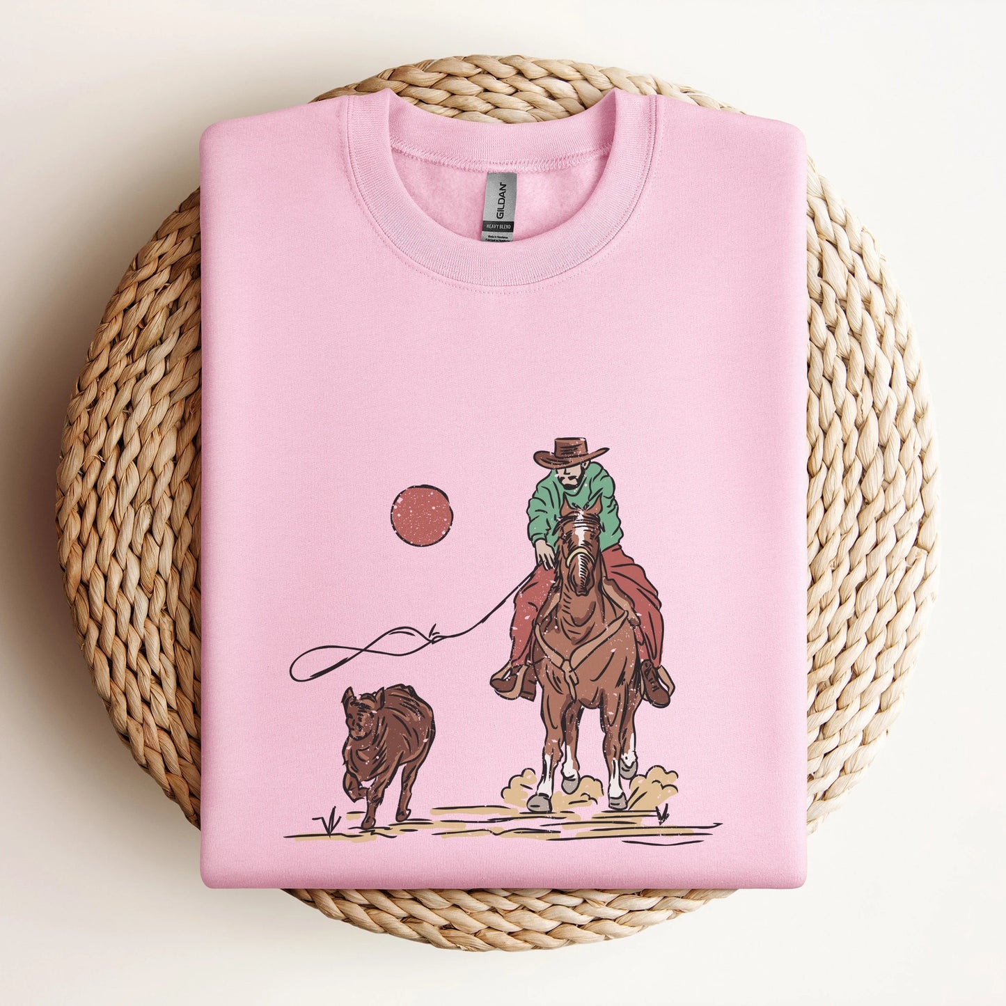 Roping Cowboy Crewneck Unisex Sweatshirt