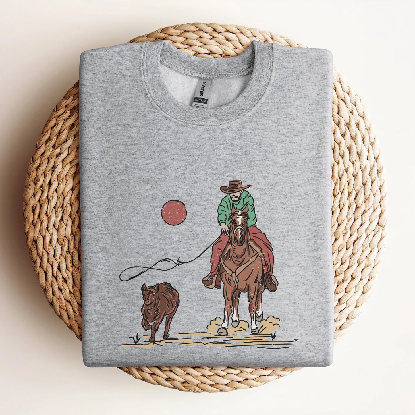 Roping Cowboy Crewneck Unisex Sweatshirt