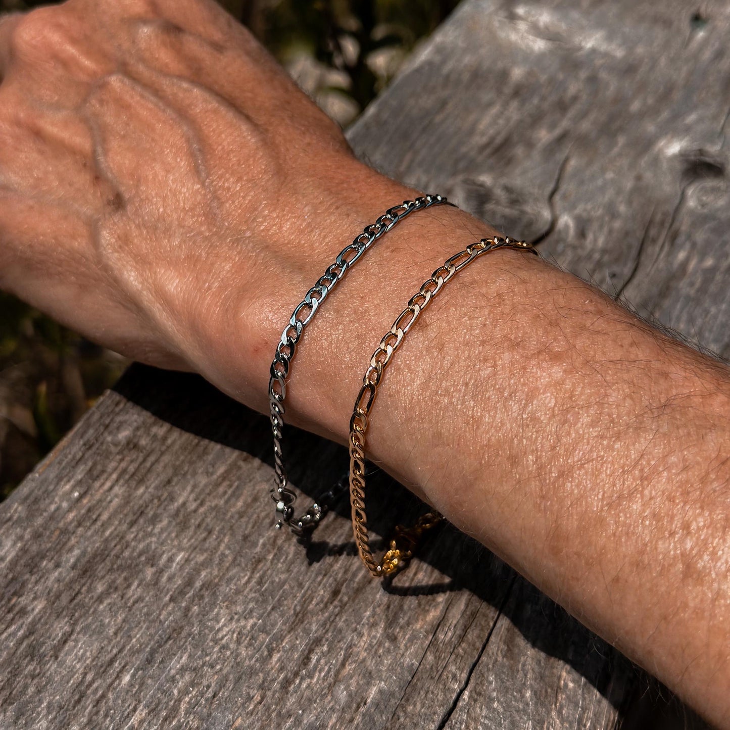 Figaro 4mm Chain Bracelet (2 Colours)