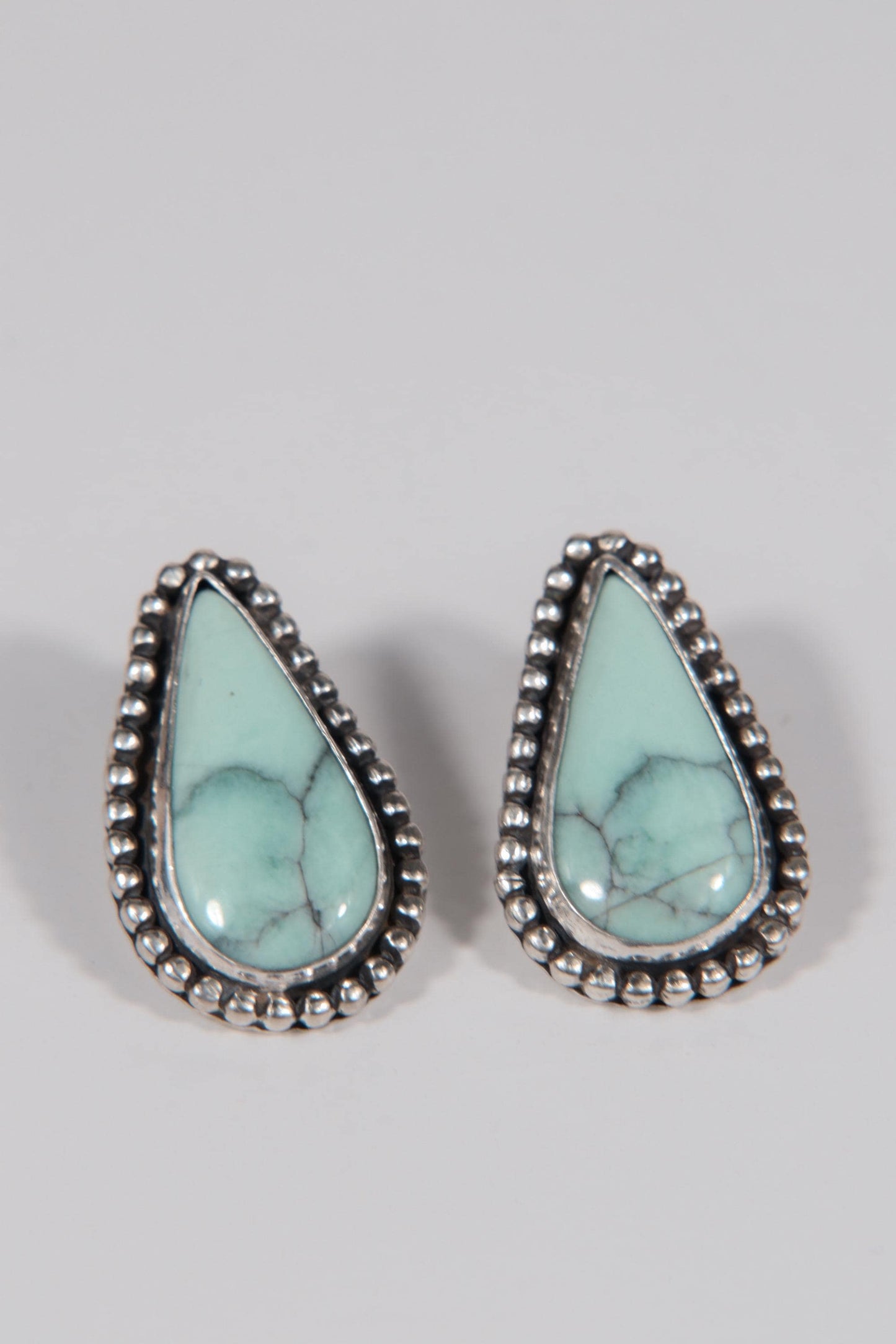 Emerald Rose Teardrop Stud Earrings