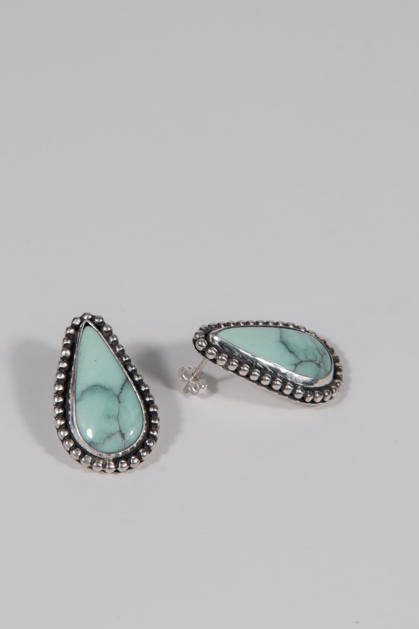 Emerald Rose Teardrop Stud Earrings