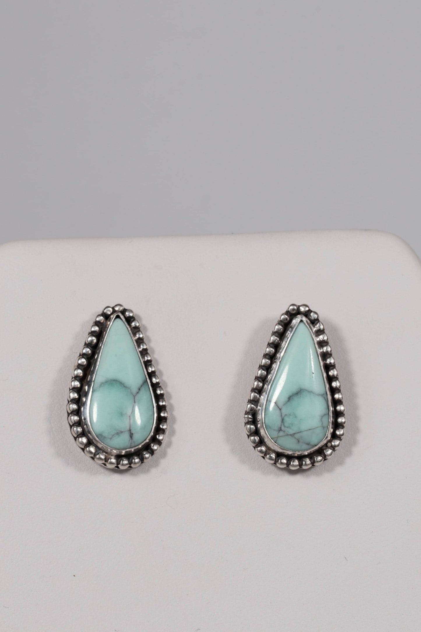 Emerald Rose Teardrop Stud Earrings