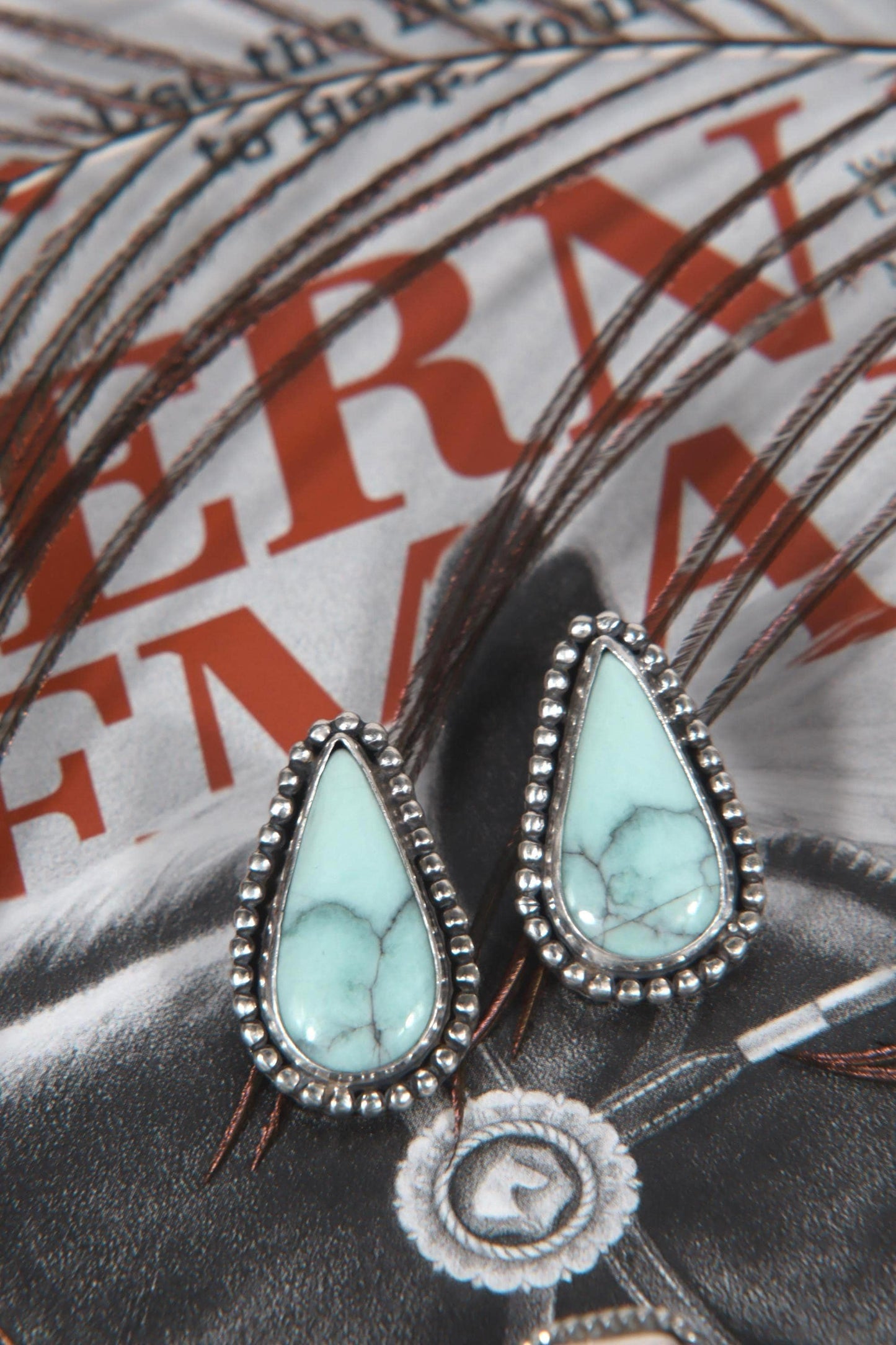 Emerald Rose Teardrop Stud Earrings