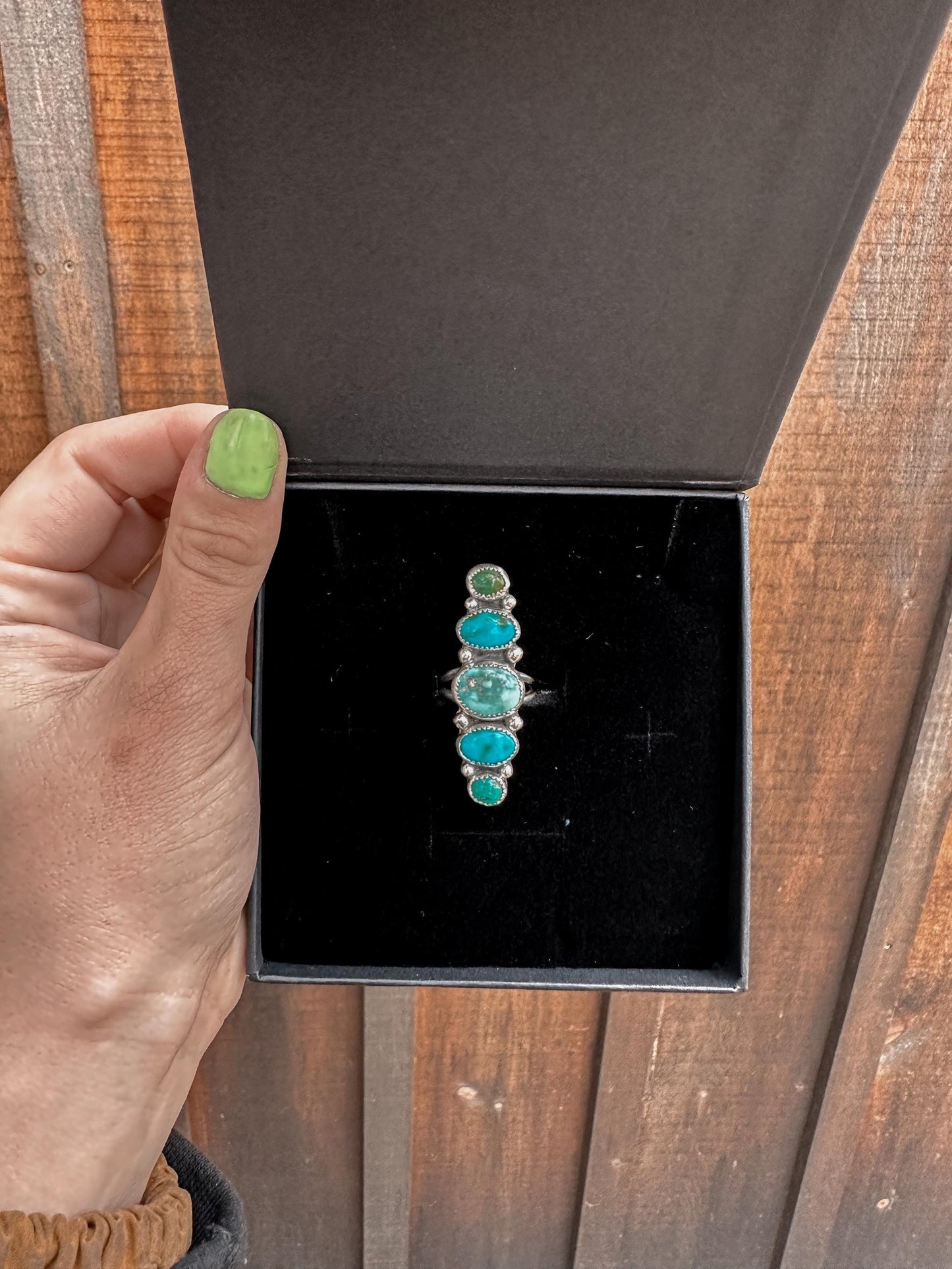 White Water & Sonoran Mountain Turquoise Ring (Size 7)