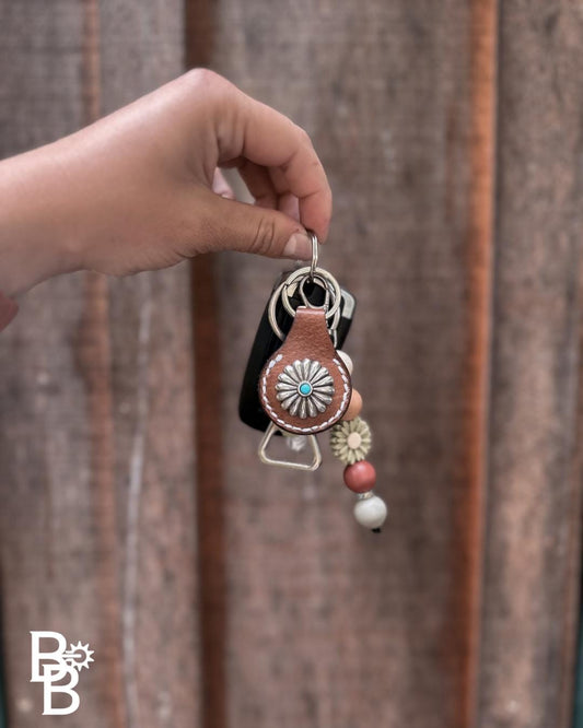 Handmade Concho Leather Keychains