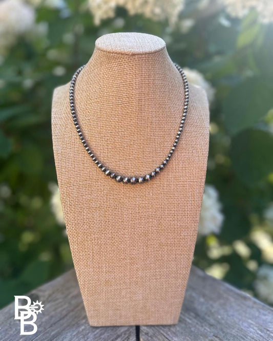 Authentic Sterling Silver Navajo Pearl Necklace 4-8mm 16"-18"