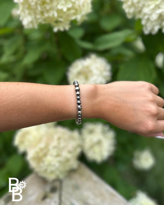 Authentic Sterling Silver Navajo Pearl Bracelet 6-8mm 6-8"