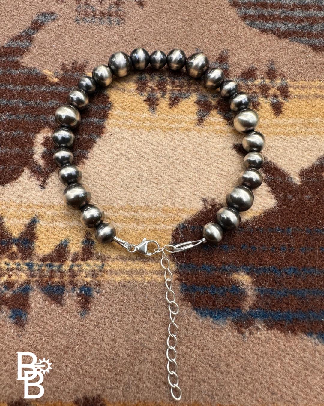 Authentic Sterling Silver Navajo Pearl Bracelet 6-8mm 6-8"