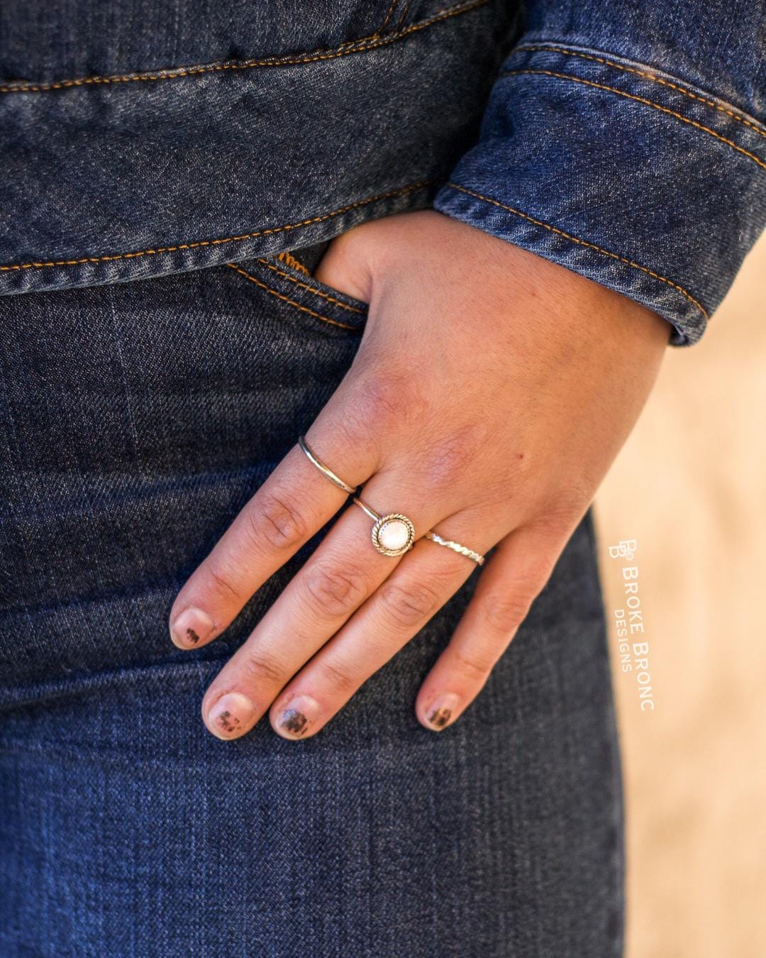 Mother of Pearl Sterling Silver Ring