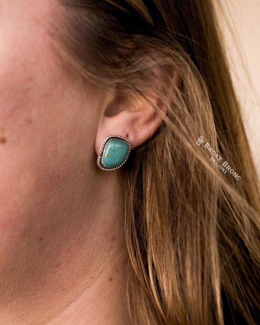 Carico Lake Turquoise Sterling Silver Stud Earrings