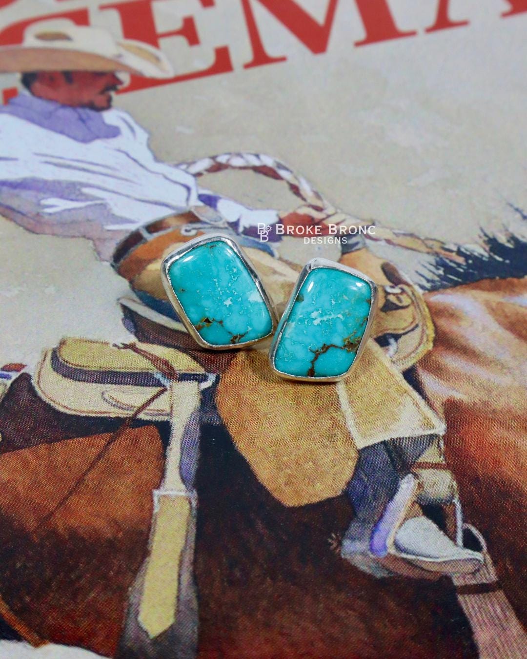 Carico Lake Turquoise Sterling Silver Stud Earrings