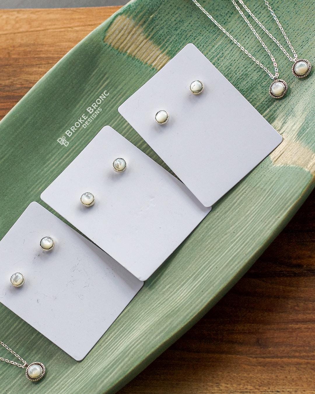 Mother of Pearl Sterling Silver Stud Earrings