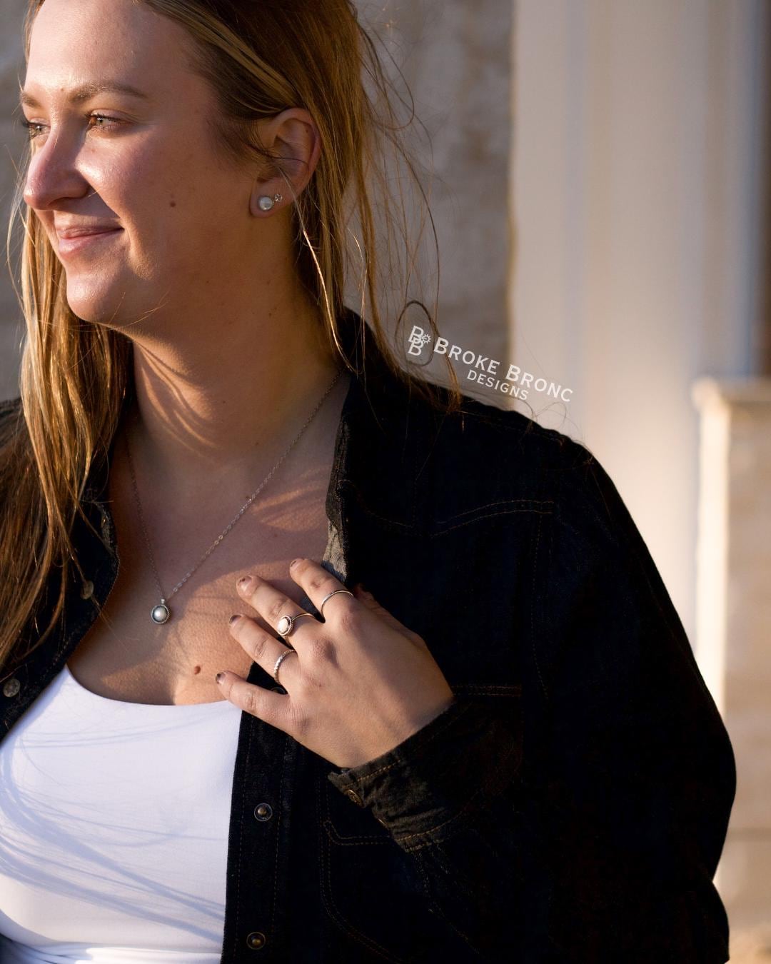 Mother of Pearl Sterling Silver Stud Earrings