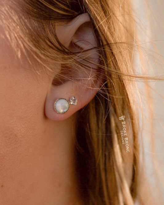 Mother of Pearl Sterling Silver Stud Earrings